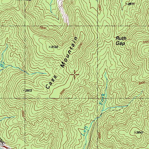 Topographic Map of Cass Mountain, GA
