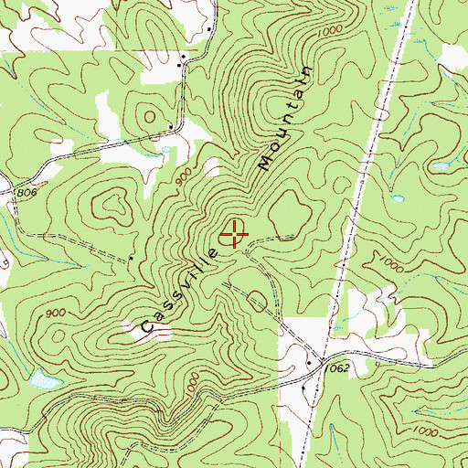 Topographic Map of Cassville Mountain, GA