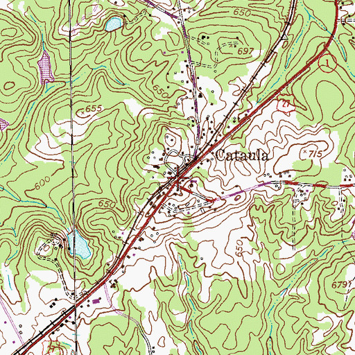 Topographic Map of Cataula, GA