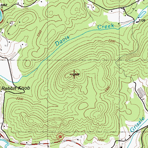 Topographic Map of Cavender Mountain, GA