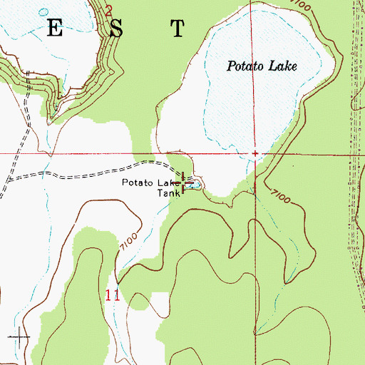 Topographic Map of Potato Lake Tank, AZ