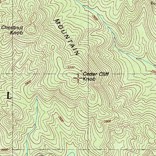 Topographic Map of Cedar Cliff Knob, GA