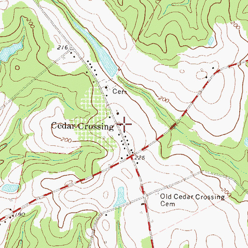Topographic Map of Cedar Crossing, GA