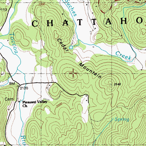 Topographic Map of Cedar Mountain, GA