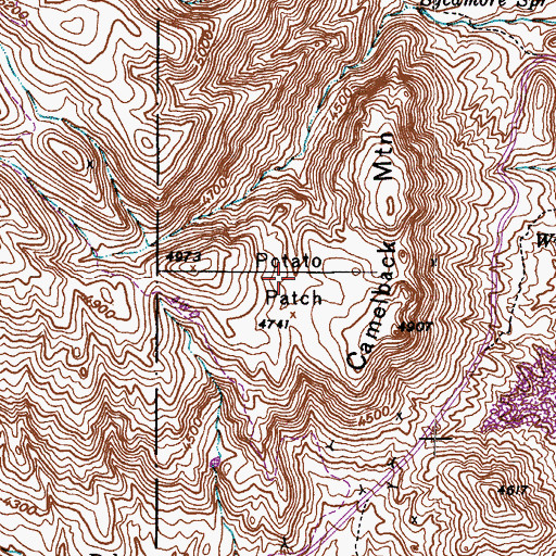 Topographic Map of Potato Patch, AZ