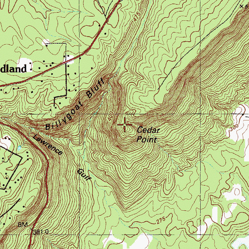 Topographic Map of Cedar Point, GA