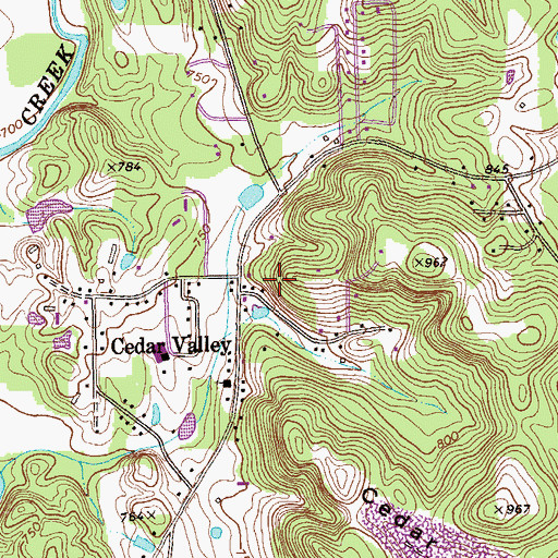 Topographic Map of Cedar Valley, GA