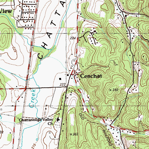 Topographic Map of Cenchat, GA