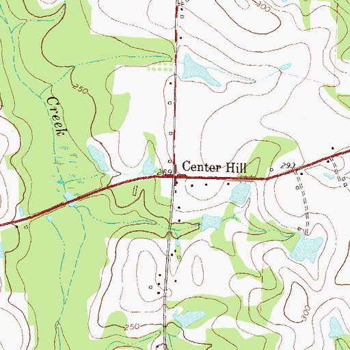Topographic Map of Center Hill, GA