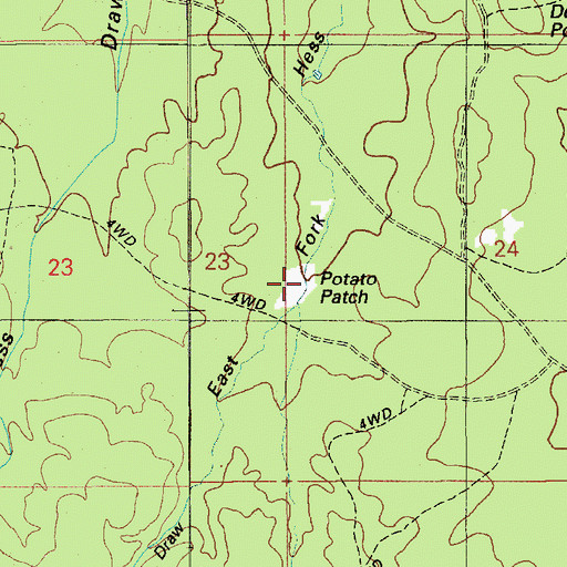 Topographic Map of Potato Patch, AZ