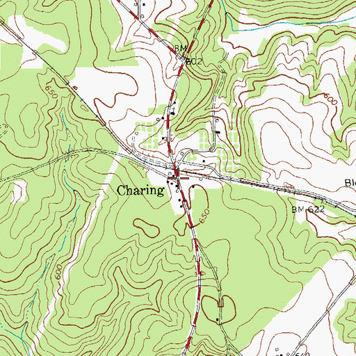 Topographic Map of Charing, GA