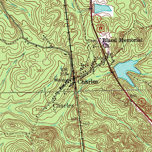 Topographic Map of Charles, GA