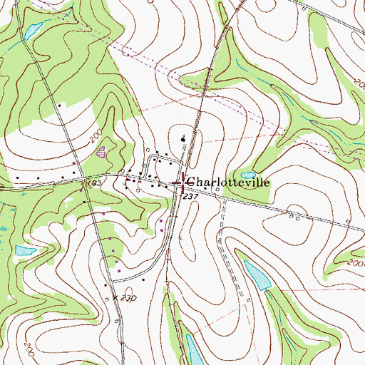Topographic Map of Charlotteville, GA