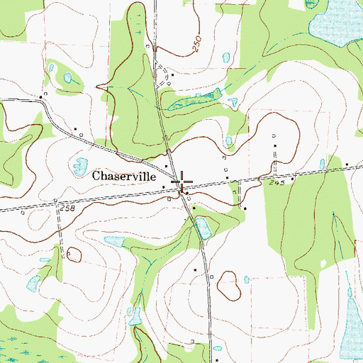 Topographic Map of Chaserville, GA