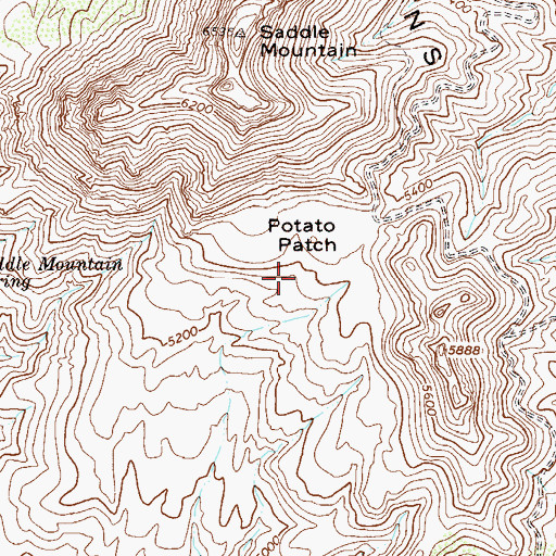 Topographic Map of Potato Patch, AZ
