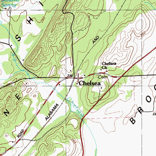 Topographic Map of Chelsea, GA