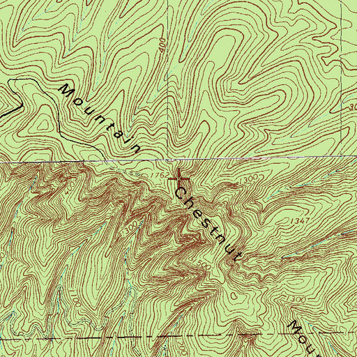 Topographic Map of Chestnut Mountain, GA