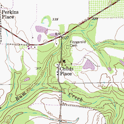 Topographic Map of Childs Place, GA