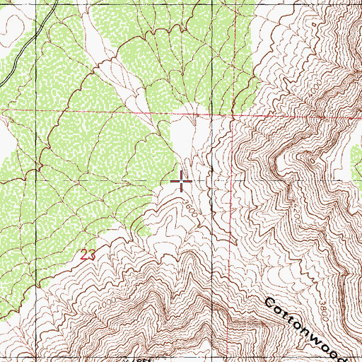 Topographic Map of Cottonwood Canyon, AZ