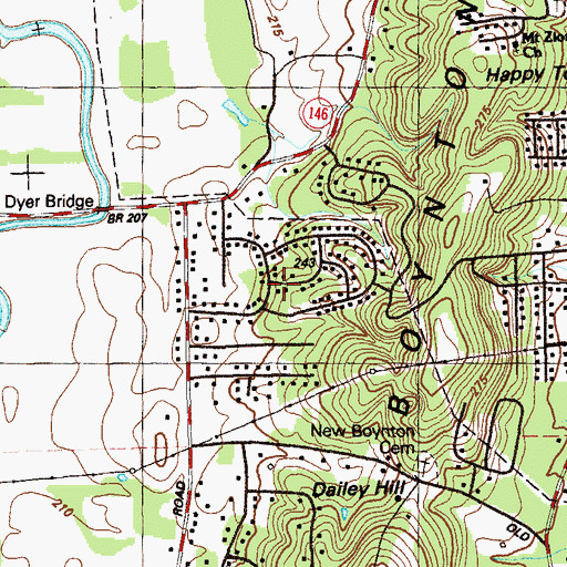 Topographic Map of Cinderella Hills, GA