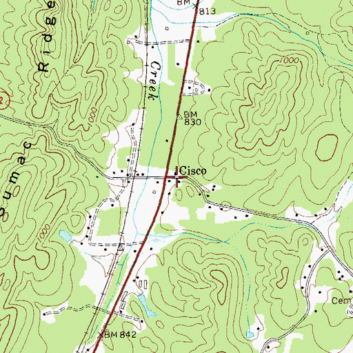 Topographic Map of Cisco, GA