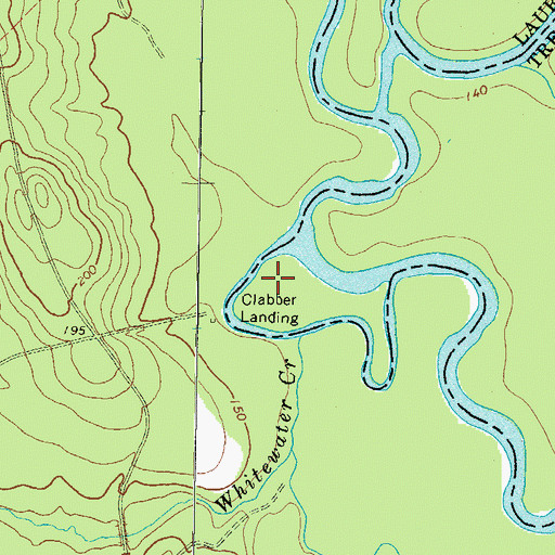 Topographic Map of Clabber Landing, GA