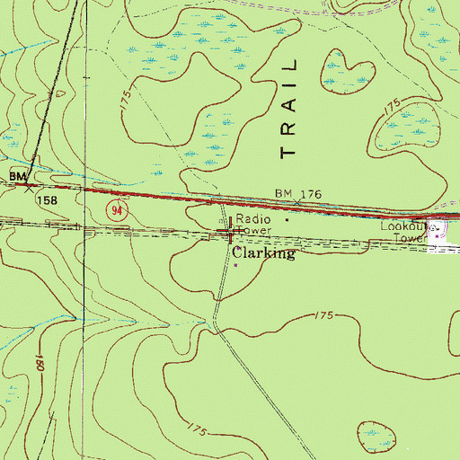Topographic Map of Clarking, GA