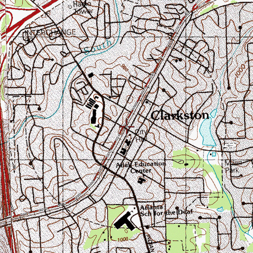 Topographic Map of Clarkston, GA