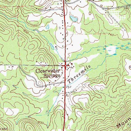 Topographic Map of Clearwater Springs, GA