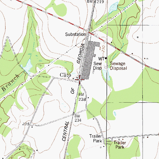 Topographic Map of Clito, GA