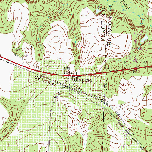 Topographic Map of Clopine, GA