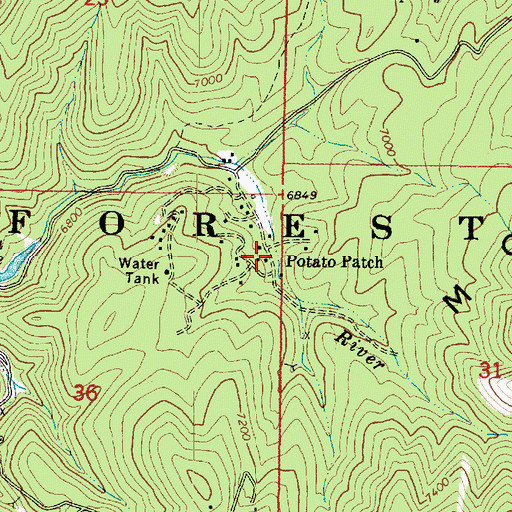 Topographic Map of Potato Patch, AZ