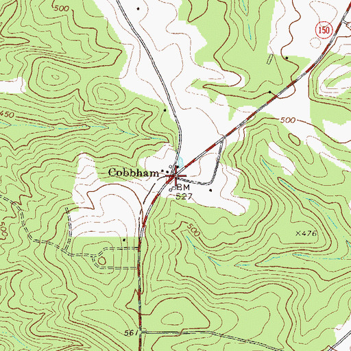 Topographic Map of Cobbham, GA