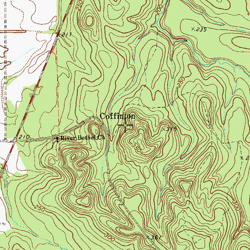 Topographic Map of Coffinton, GA