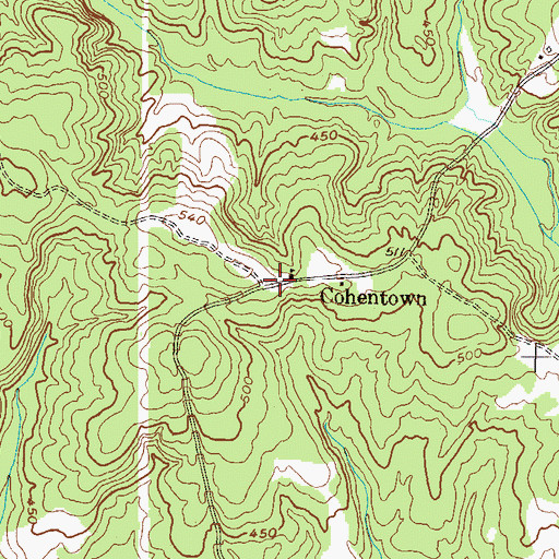 Topographic Map of Cohentown, GA