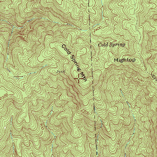 Topographic Map of Cold Spring Mountain, GA