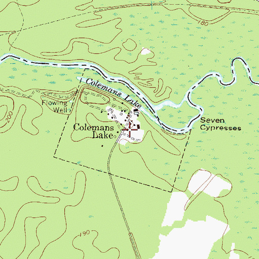 Topographic Map of Colemans Lake, GA
