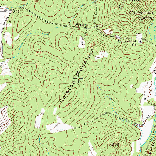 Topographic Map of Colston Mountain, GA