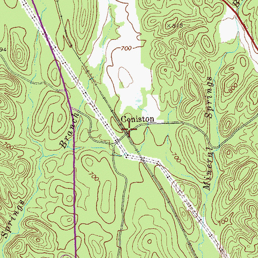 Topographic Map of Coniston, GA