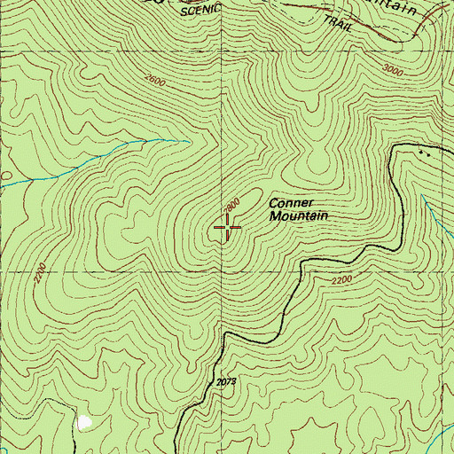 Topographic Map of Conner Mountain, GA