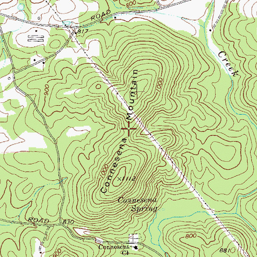 Topographic Map of Connesena Mountain, GA