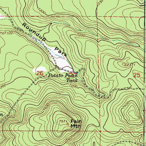 Topographic Map of Potato Patch Tank, AZ