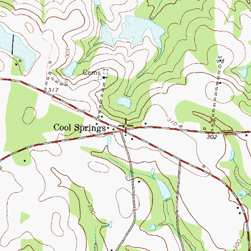 Topographic Map of Cool Springs, GA