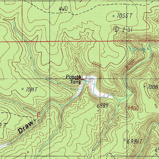Topographic Map of Potato Tank, AZ