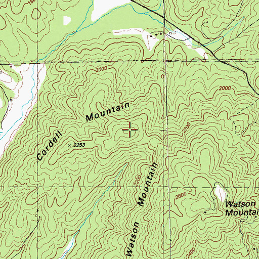 Topographic Map of Cordell Mountain, GA
