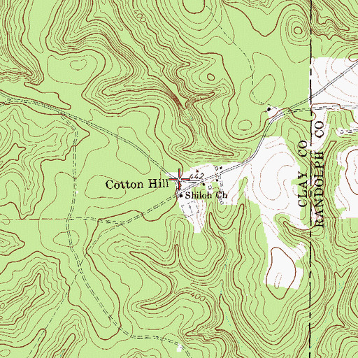 Topographic Map of Cotton Hill, GA