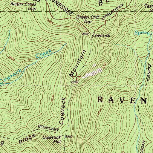Topographic Map of Cowrock Mountain, GA