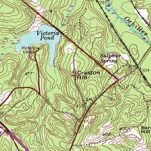 Topographic Map of Craston Hill, GA