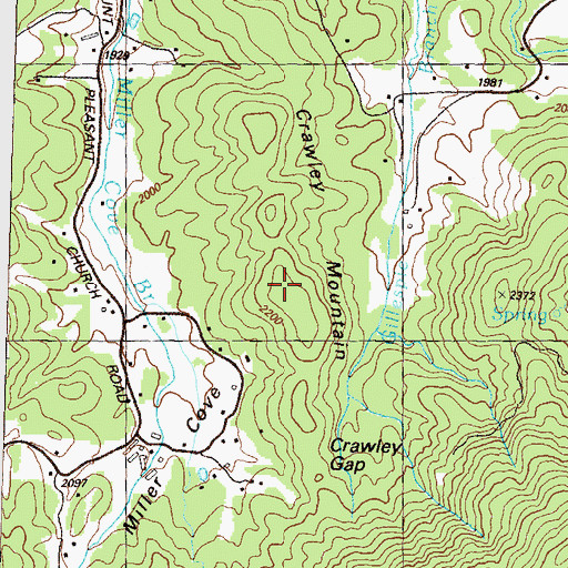 Topographic Map of Crawley Mountain, GA