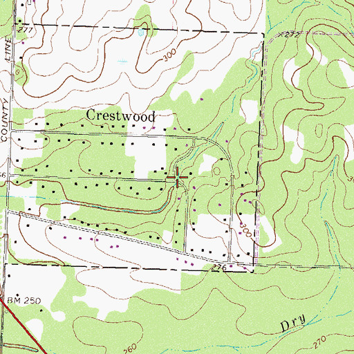 Topographic Map of Crestwood, GA